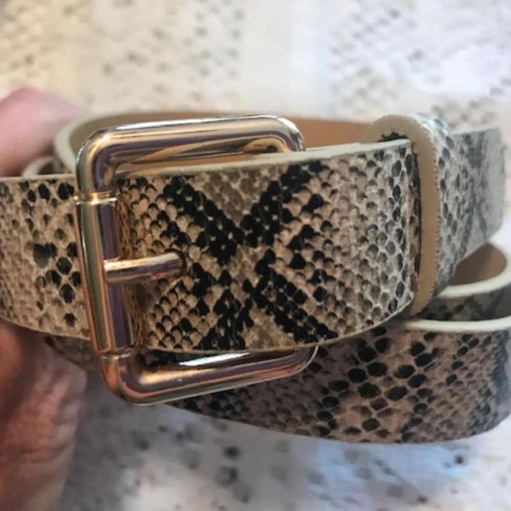 Snake Skin Leather Belt